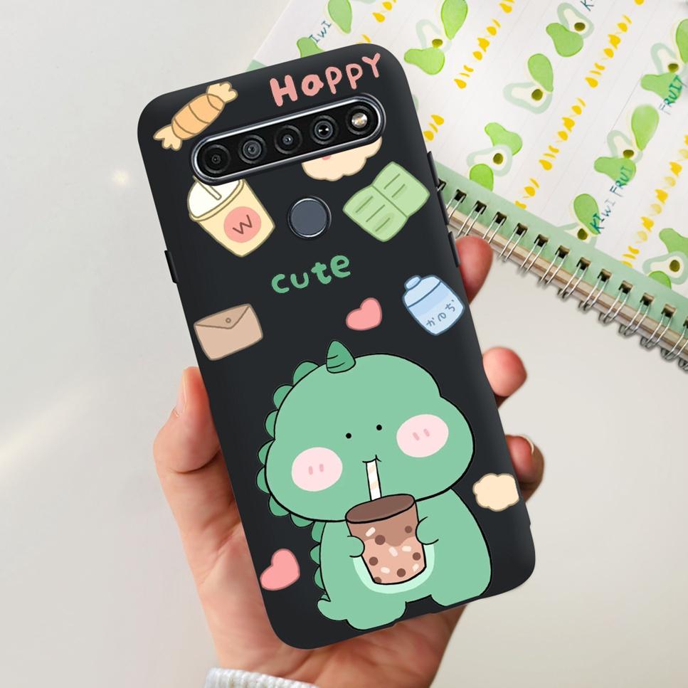 For LG K41S K 41S Case 2020 Black Silicone Cute Fashion Flower Shockproof Bumper For LGK41S LM-K410 Phone Back Cover 6.55" Funda