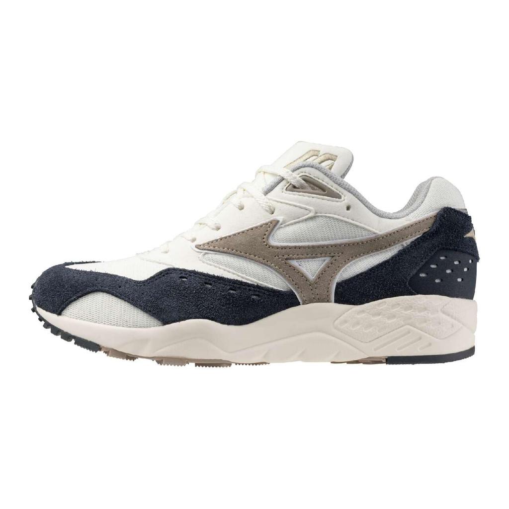 Mizuno Contender and Size 2E Sneakers, Sport/Casual, Off-White, Beige, Navy, 25.0 cm,