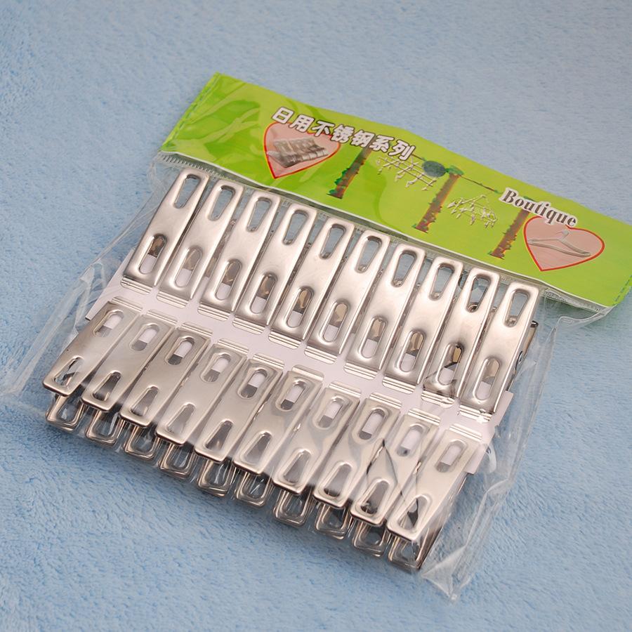 20 Sturdy Stainless Steel Clothespins - Windproof Clothespins, Multi-functional Metal Clips, Rustproof, Easy for Home Use
