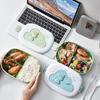 Scatola Bento Ovalare a Cartoni Animati: Lunch Box Portatile con Scomparti, Adatta al Microonde, per Studenti e Adulti