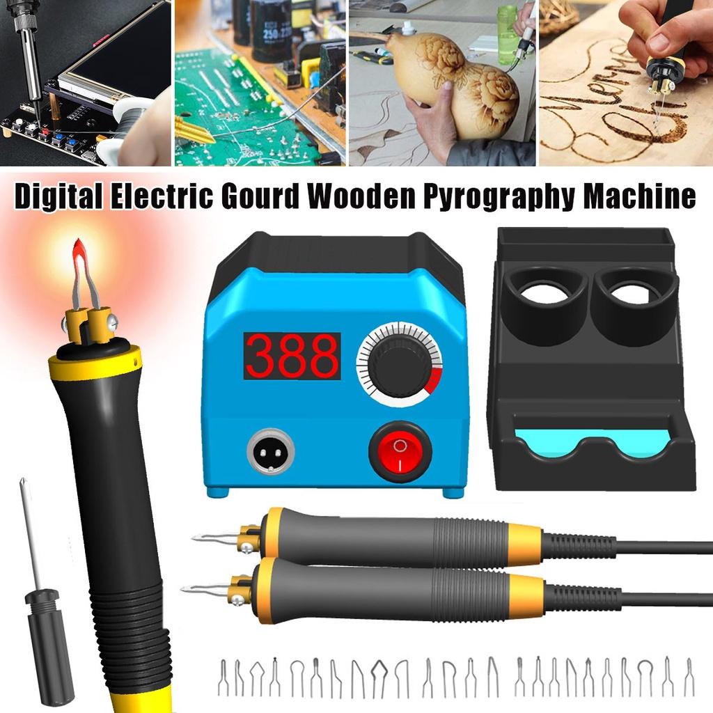 50W 220V  Pyrography Pen Burning Machine Multifunction Digital Gourd Wood Craft Pyrography Machine With 2Pen+24Tips
