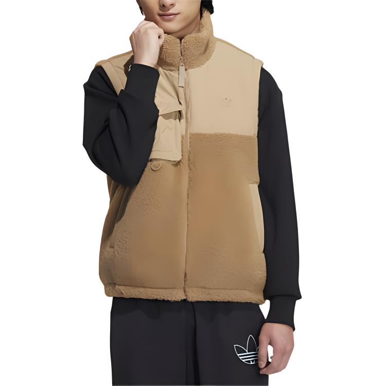 Adidas Originals Vests Men's Khaki Stand Collar Moderate Other IC8161
