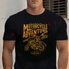 Motorcycle Adventure Graphic Design Cotton T-shirt Short Sleeve Casual Basic O-Neck Breathable Unisex Tops