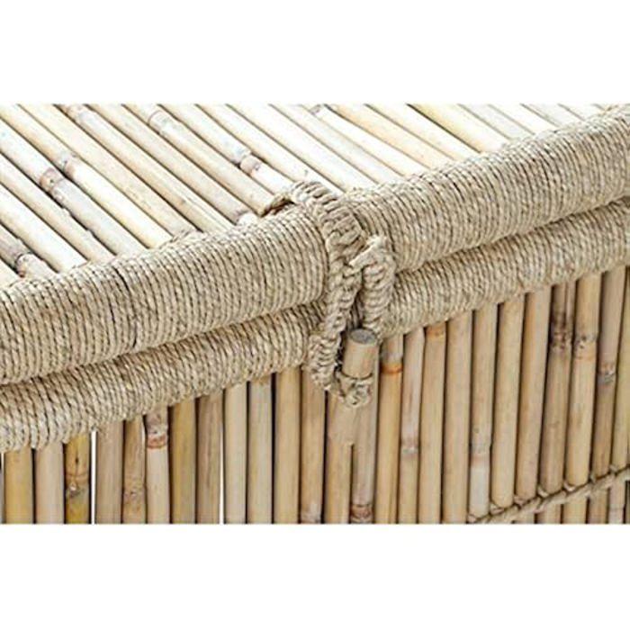 Panier de rangement - ITEM - Lot de 2 - Corde en bambou naturel - 46x46x55 cm - Montage facile