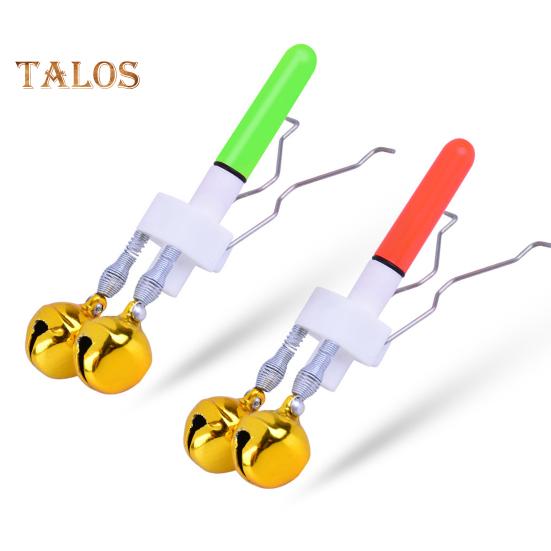 Luce per punta canna da pesca con doppio campanello, allarme abboccata, lampada a LED per pesca notturna, sensore di abboccata sulla punta della canna, luce di avviso, accessori da pesca