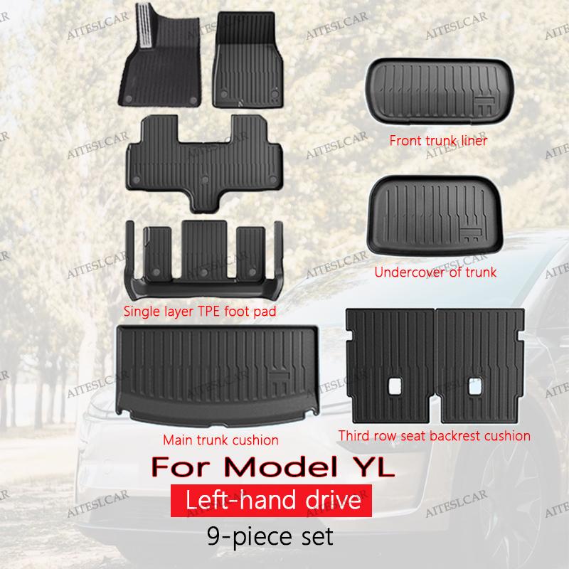 For Tesla Model Y L Launch 2026 Car Floor Mats All-inclusive Threshold Style Foot Pads Protective Pad Interior Accessories