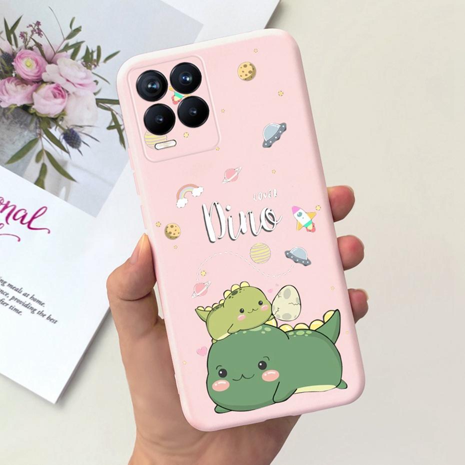 Capa Para Realme 8 Pro / Realme 8 4G Desenho Animado Fofo Cor Doce Silicone Macio Capa Para Realme8 8Pro RMX3085 RMX3081 Capas de Telefone