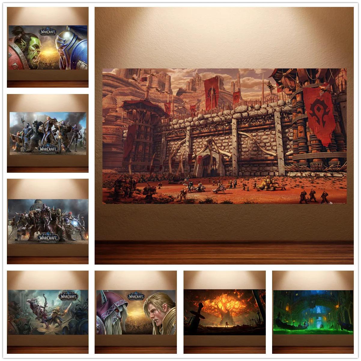 Poster in Tela Retro di World of Warcraft Arte Murale Classica del Gioco per Decorazione della Stanza dei Giochi Pittura Adesiva Murale