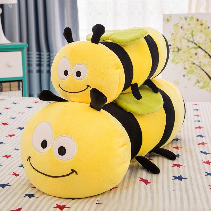 Bee Plush Pillow Toy Long Stuffed Animal Sleep Companion Soft Hugging Girls Kids Gift Cute Cartoon Honeybee Large Cuddle Doll