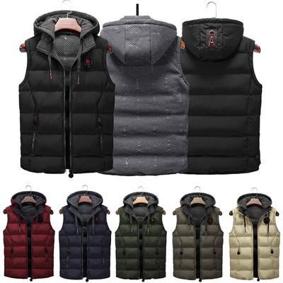 Männer Casual Winter Warm Mit Kapuze Reißverschluss Ärmellose Weste Jacke Mantel Outwear Tops