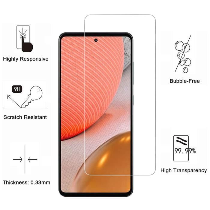 Verre Trempé pour Samsung A72 [Pack 2] Film Vitre Protection Ecran Phonillico®