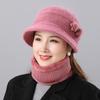 Hat Female Autumn and Winter Rabbit Hair Big Eaves Knitted Hat Old Hat Old Lady Fleece Warm Wool Hat