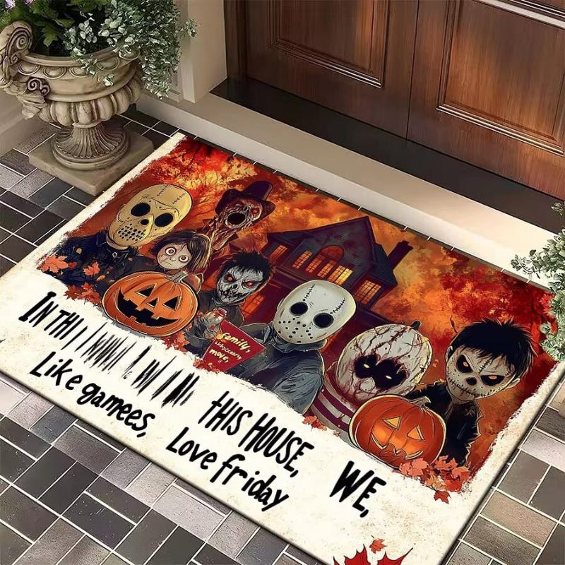 

Mock Halloween Pumpkin Series Small Floor Mat Decoration Bathroom Carpet Kitchen Mat Home Living Room Entrance Rug Home Decor 40X60CM