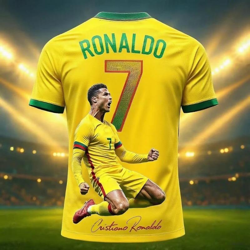 Arrival Special Edition Ronaldo 7 Football Jersey Oversize Sport Short Sleeve Training Uniform Soccer Jersey Men Tshirt