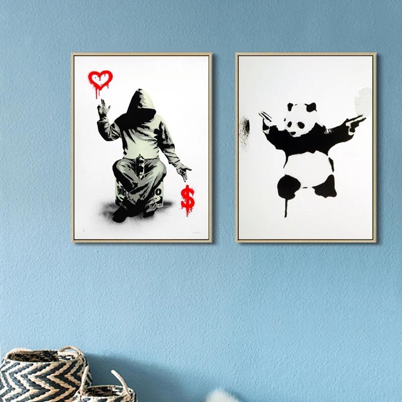 Banksy Street Graffiti Art Canvas Painting Wall Poster Nordic Classic Picture For Living Room Cuadros Home Decoration No Frame