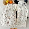Milk Fufu Puppy Pajamas Women'S Summer Cloud Cotton Short-Sleeved Three-Piece Set Lace Edge Loungewear
