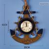 Reloj de Pared con Forma de Ancla Decoración de Madera Retro Silencioso de Cuarzo Para Sala de Estar