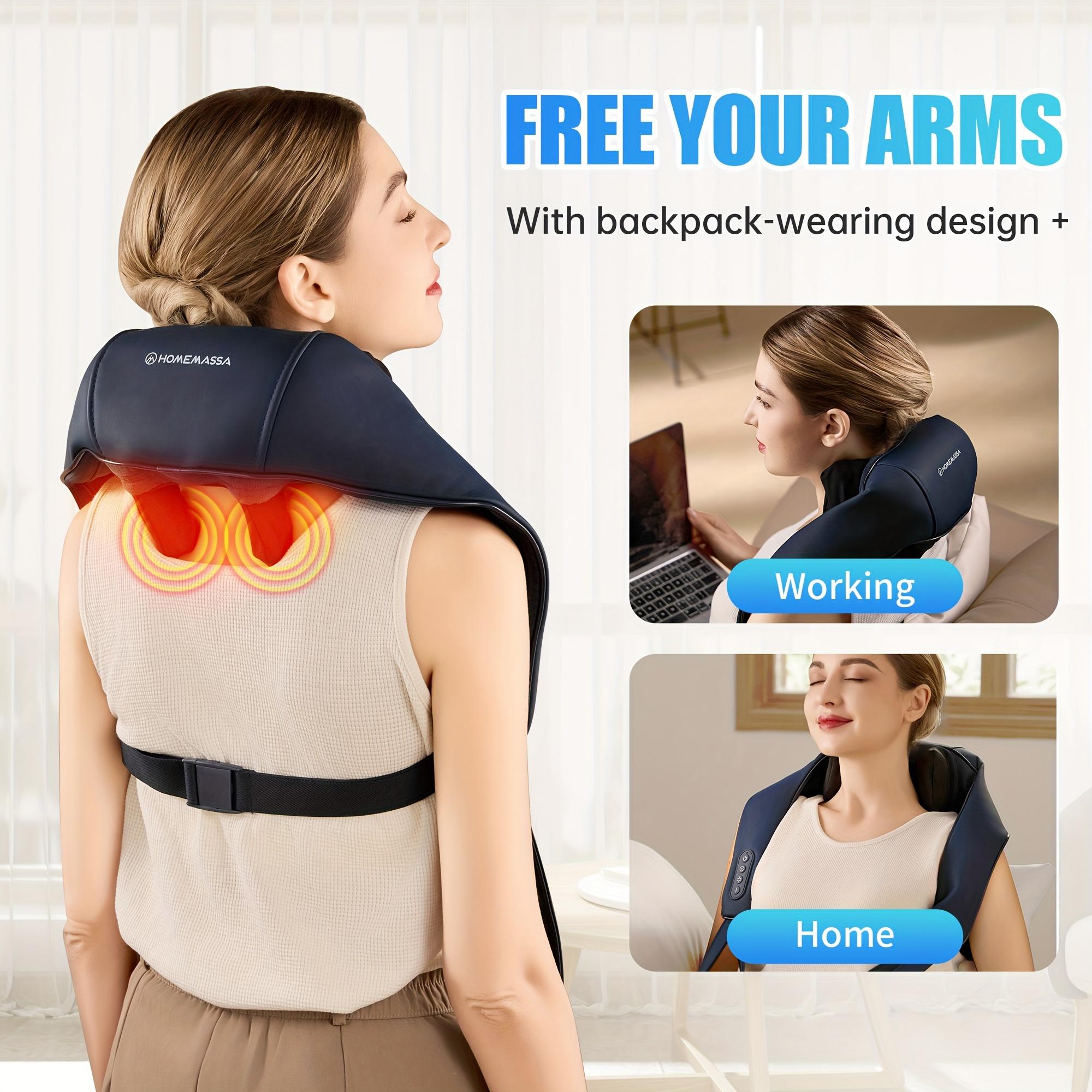 

Массажер для шеи и спины, 1 шт., с успокаивающим теплом, электрическая 4D разминающая массажная подушка для глубоких тканей для шеи, плеч, ног, боли в мышцах тела, расслабление, дом, O