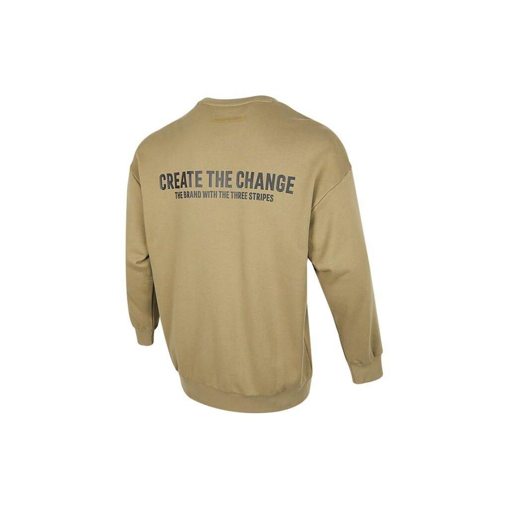 Adidas Bluza Pulower Wzór z Nadrukiem Alfabetu Okrągły Dekolt Długi Rękaw Męska Góra Zielona HZ7019