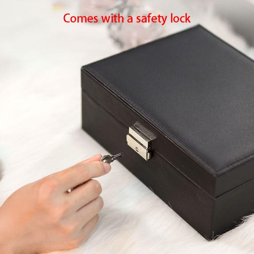 Large Capacity Jewelry Organizer Subzone Jewelry Display Holder Pu Leather Jewelry Box  Gift