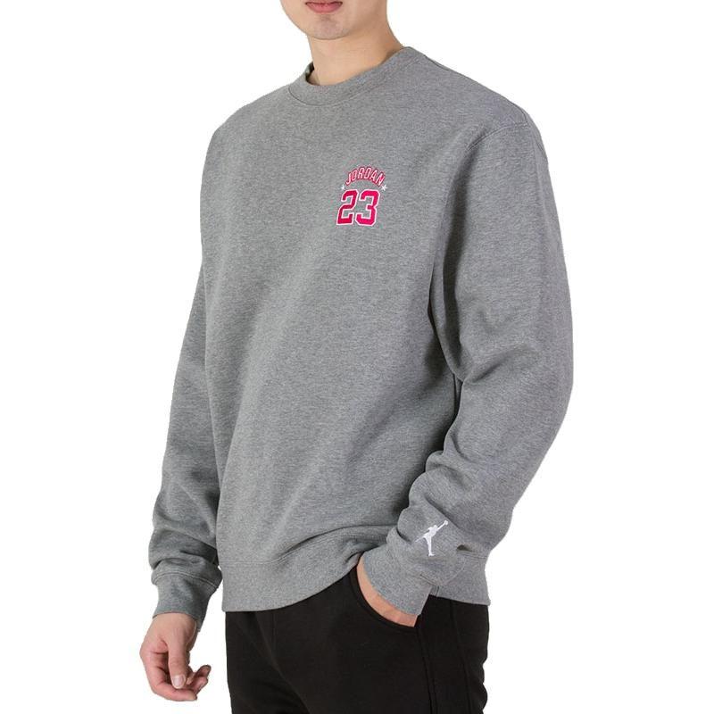 Jordan Sweatshirts Men's Gray Crew Neck Moderate Regular DR6421-091