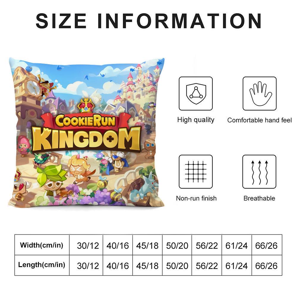 Hot Game C-Cookie Run Kingdom Pillow Case Living Room Sofa Decorative Cushion Cover Simple Household Light Luxury Printed Pillow