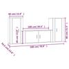 3 Piece TV Cabinet Set White Particleboard
