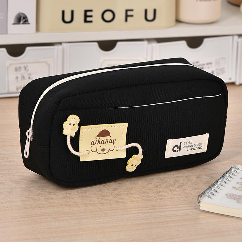 

Trendy Double-Layer Puppy Pencil Case for Girls – High-Value, Large Capacity, with Zipper чорний