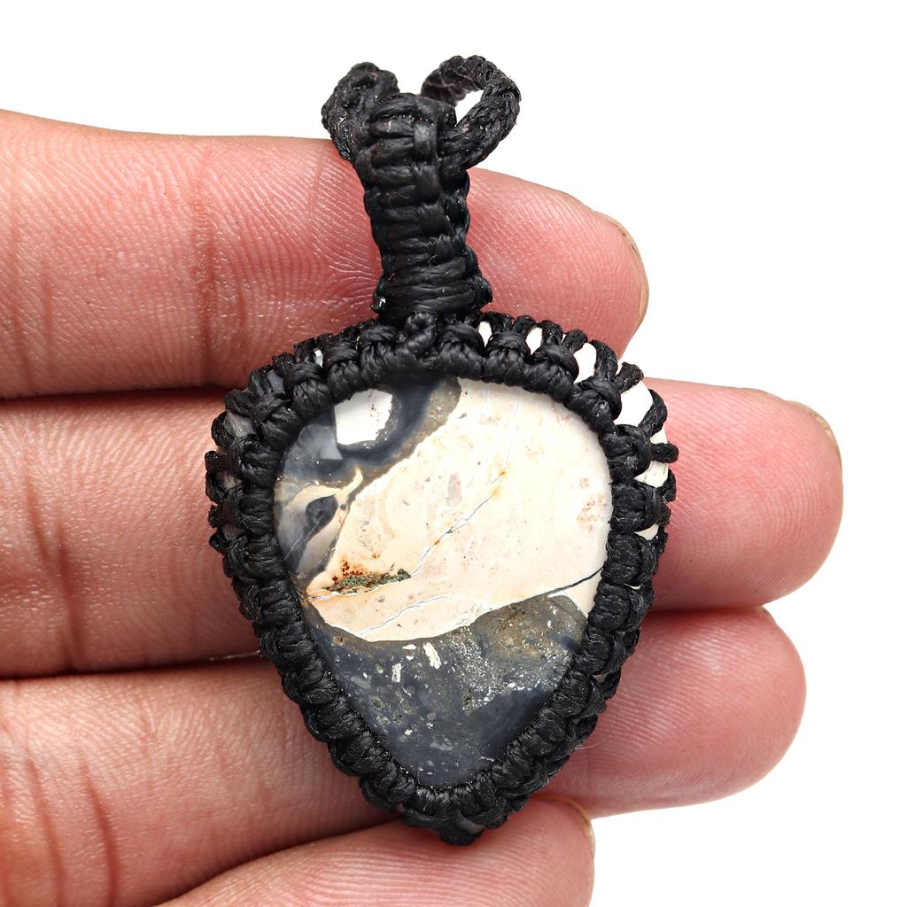 Malinga Jasper Macrame Thread Gemstone Handmade Jewelry 20-36''Ad Necklace