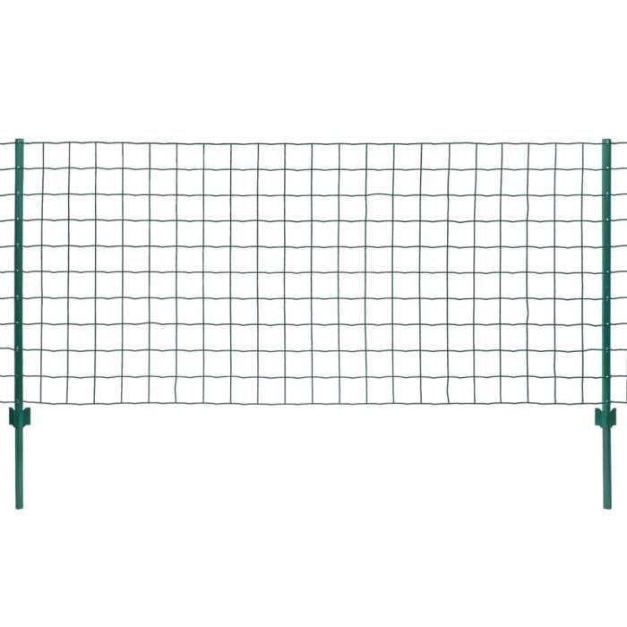 VidaXL Clôture Euro Acier 20x1 m Vert
