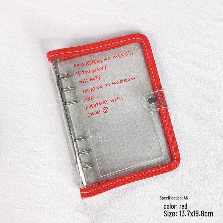 Korean Glitter PVC Snap Button Binder - A5/A6 Loose-Leaf Planner & Student Diary
