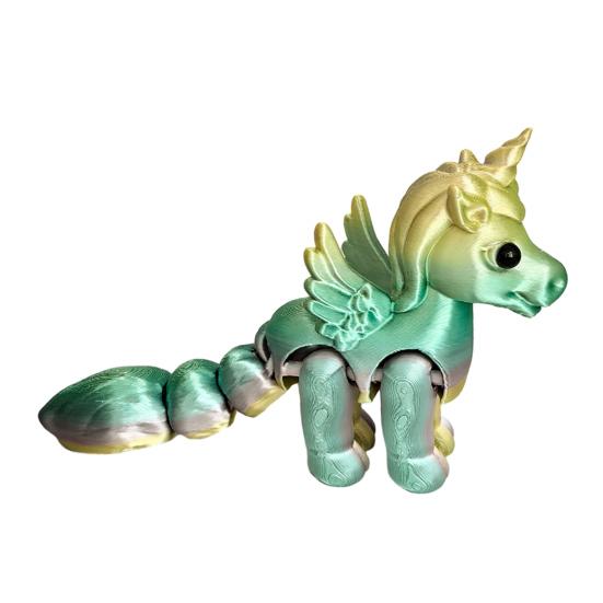 Ruchome stawy Figurka latającego konia Drukowana 3D Statuetka latającego kucyka Redukcja stresu Zabawka Fidget Edukacyjny Model zwierzęcia Ozdoba dekoracyjna na biurko