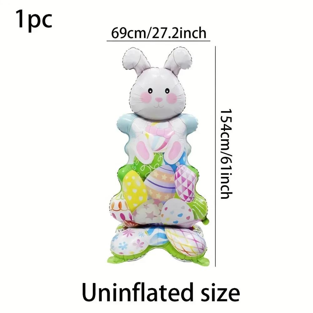 Cute Aluminum Film Easter Rabbit Balloon Large Colorful Bunny Balloon Standing Rabbit Balloon Decoration Easter Party