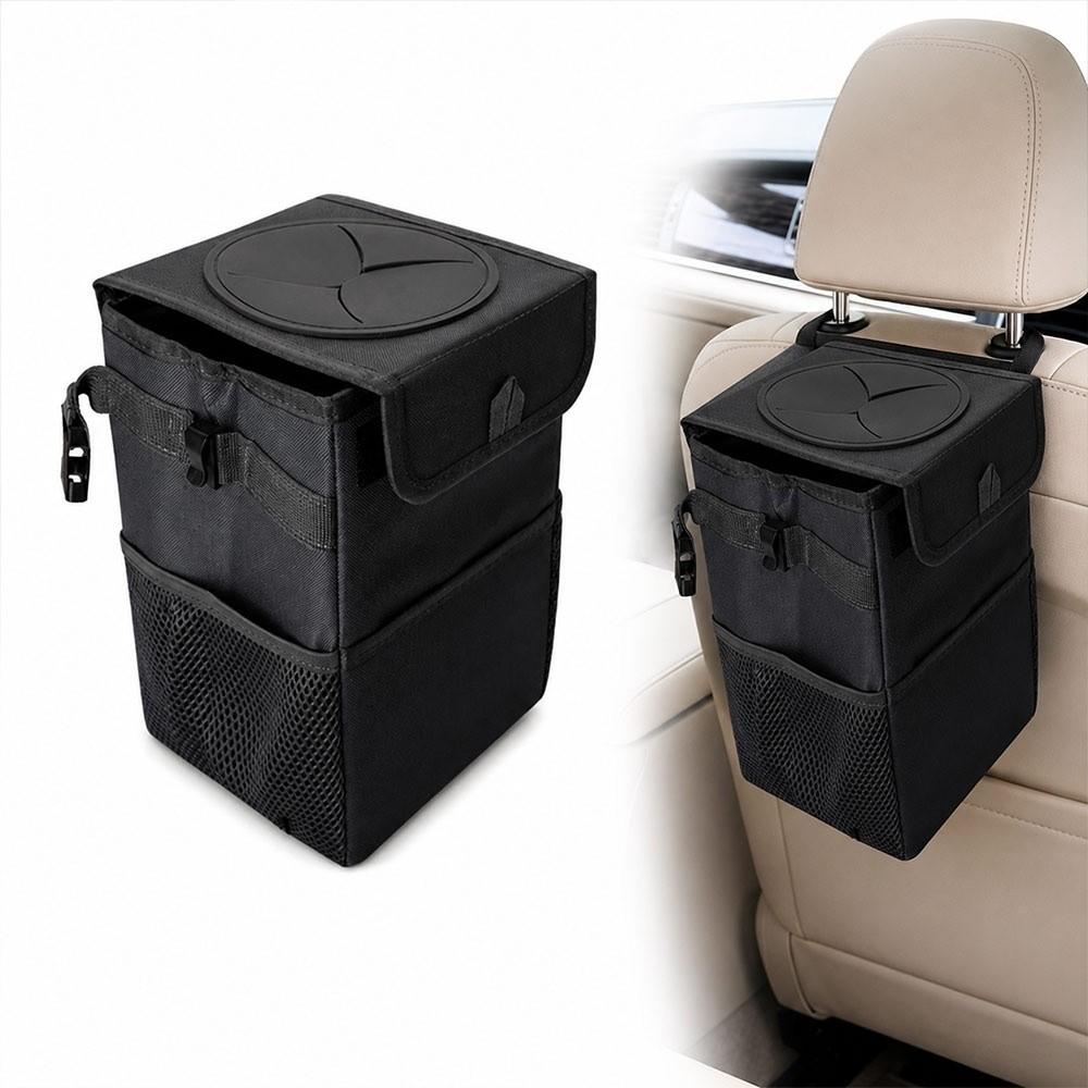 Collapsible Car Trash Can with Lid Car Garbage Bin Leakproof Car Trash Bag Car Use