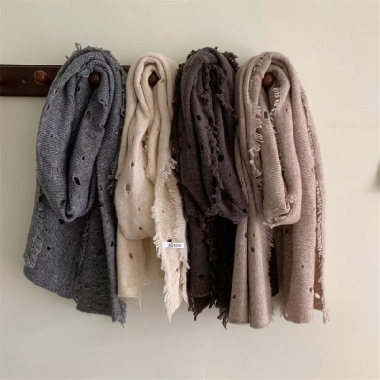 Ragged Knitted Neck Scarf Plush Warm for Men Women Winter Season Neck Gaiter Stylish Winter Neckwear