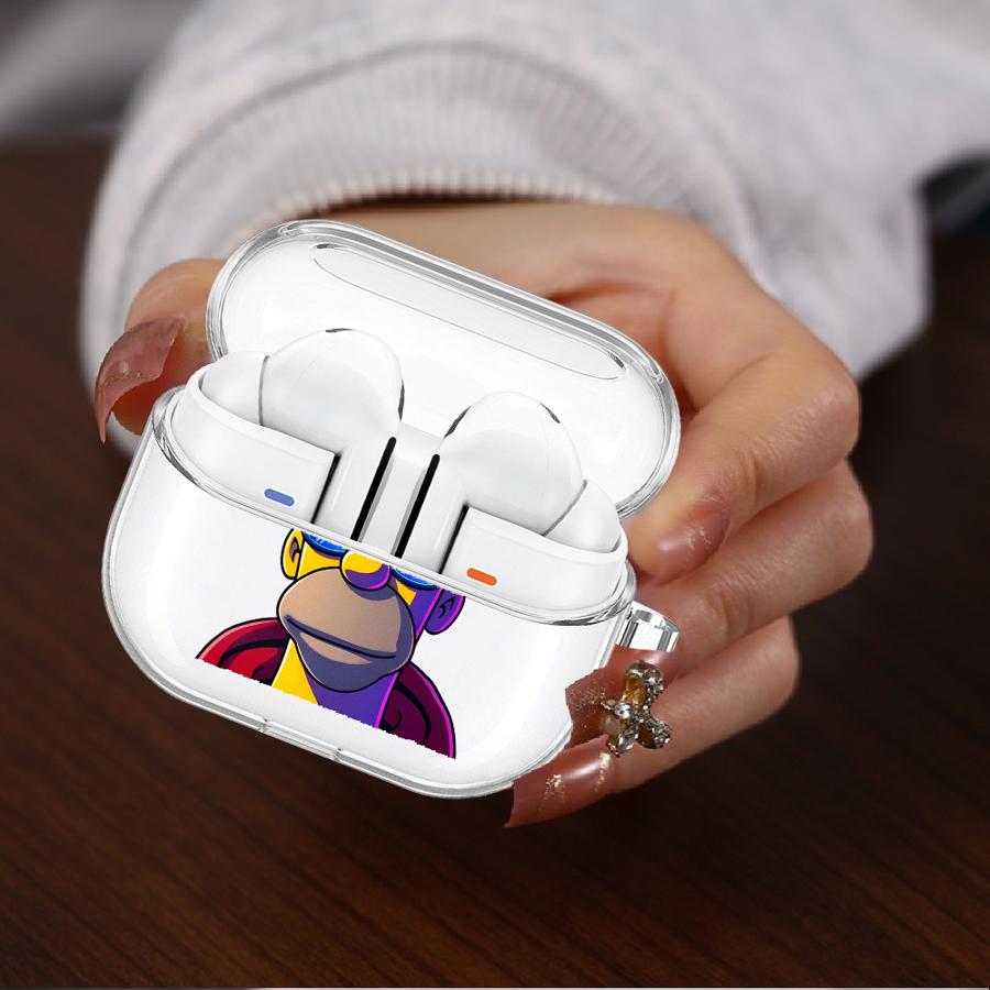 The S-simpsons Case For Samsung Galaxy Buds 3Pro 4 Pro Live 2Pro 4Pro 2 3 FE Clear Earphone Cases Cover With Hook