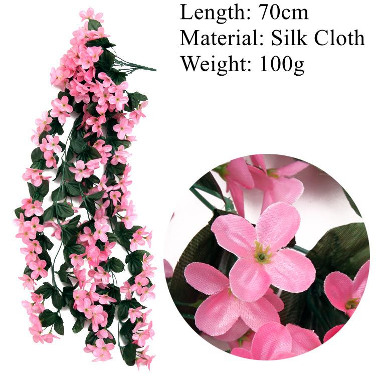 75CM Violet Artificial Flower Party Decoration Simulation Valentine S Day Wedding Wall Hanging Basket Flower Orchid Fake Flower