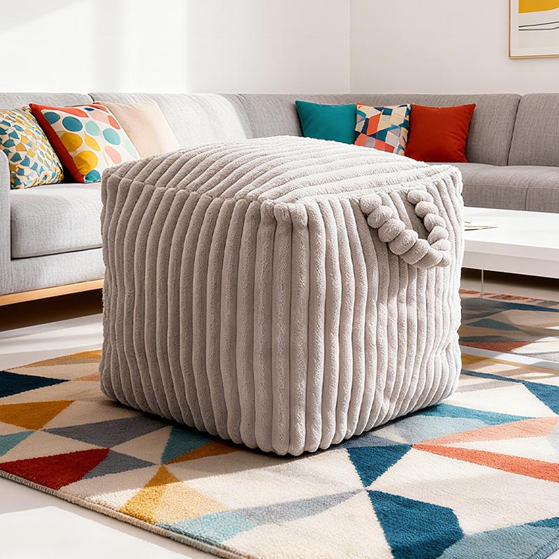 Saco de Armazenamento de Roupas de Brinquedo Antigo Sofá Preguiçoso Sem Enchimento Puff Capa para Puff Puff para Pés Tatami Futon Almofada Sem Enchimento 45x45x40cm