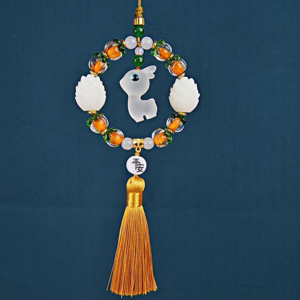 One Deer Christmas Eve Luminous Lotus Car Pendant: Creative Goddess Style Good Fortune and Safety Talisman Luminous Deer + Sudden Wealth