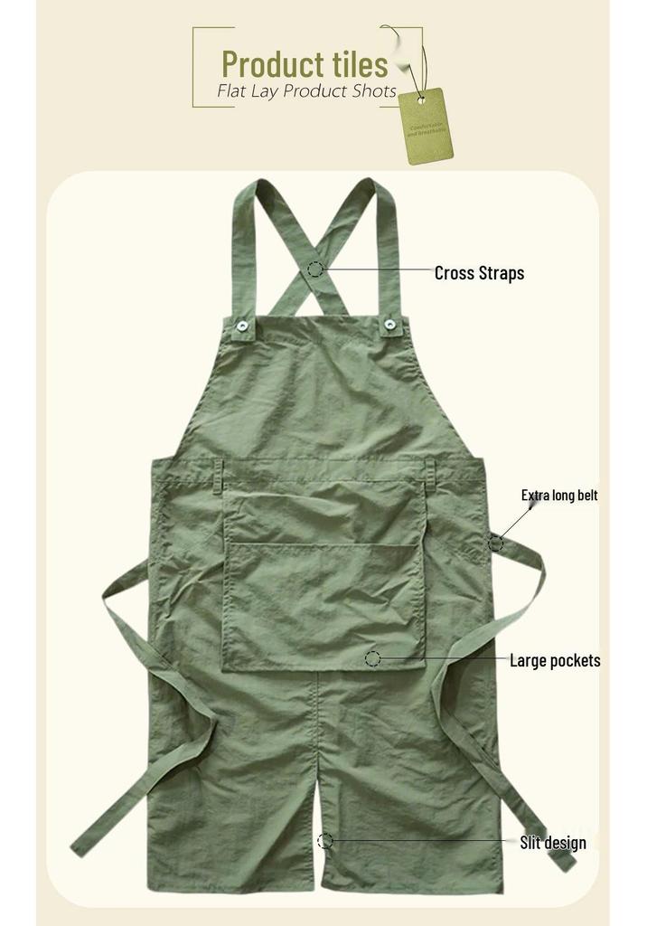 Custom Logo Quick-Drying Waterproof Waist Apron for Pottery, Kitchen, Cafe, and Flower Shop