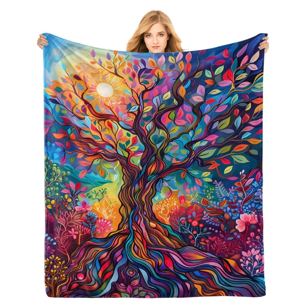 Blanket Tree Of Life Printed Blanket Soft Four Seasons Sofa Blanket