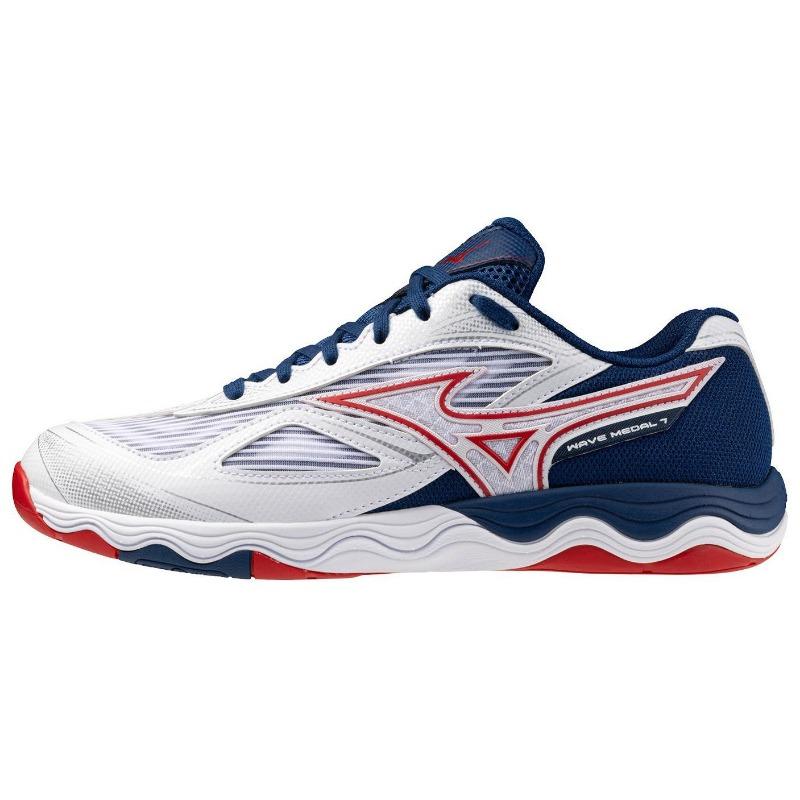Mizuno WAVE MEDAL 7 WIDE Unisex Low-Top Casual Running Shoes White Blue Red 81GA241501 42.5