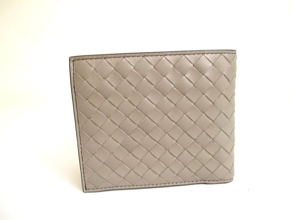 Authentic BOTTEGA VENETA Intrecciato Gray Leather Bifold Wallet Compact Wallet #a884  Refurbished