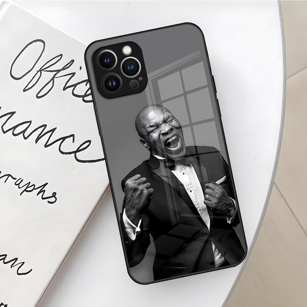 Mike Tyson Boxer Man Phone Case for Iphone 16 15 14 12 11 13 Pro Max Mini X Xr Xs Se 8 Puls glass Cover