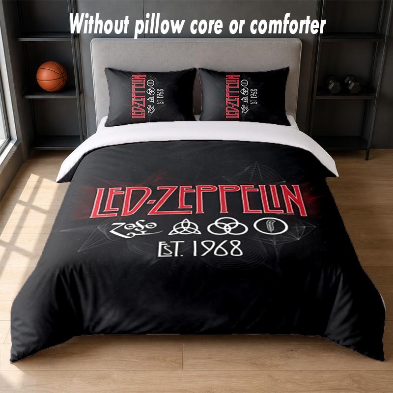 Set Biancheria da Letto Design Led Zeppelin 1 Copripiumino + 2 Federe Morbido Traspirante Biancheria da Letto per la Casa