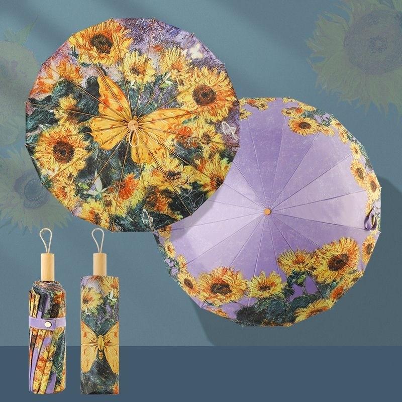 16 bone aluminum alloy double-layer vinyl double-sided parquet super large windproof sun protection ultraviolet rain protection