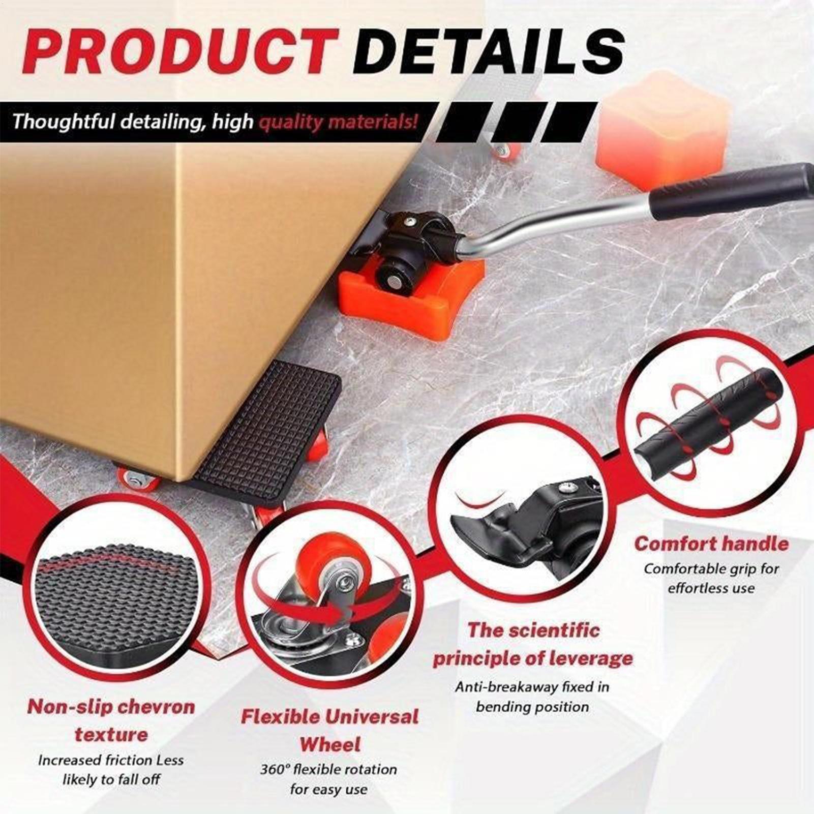 

Moving Wheels For Heavy Furniture Heavy Duty 360 Degree Rotating Furniture Mover Hand Trucks For Bed Kitchen Desk Shop Bedroom CN