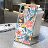 Shockproof TPU Case For iPhone 17 16 Pro 15 14 13 12 Pro Max 11 Transparent Soft Silicone Cartoon Flower Printed Phone Cover
