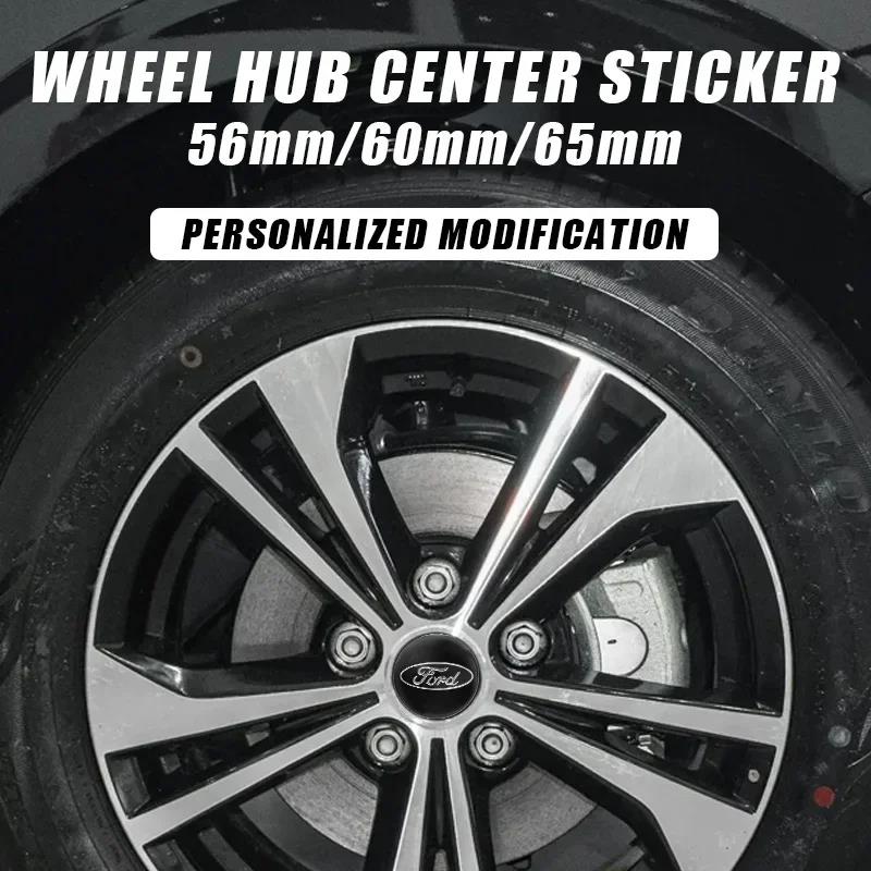 4pcs 56/60/65mm Car Styling Wheel Center Hub Caps Stickers Badge For Ford Focus Fiesta Mondeo Fusion Explorer Escape Edge Kuga