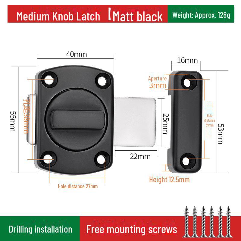 No-Drill Anti-Theft Door Latch Lock for Bathroom